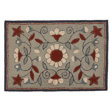 Gray Floral Hooked Rugs - Park Designs - The Fox Decor